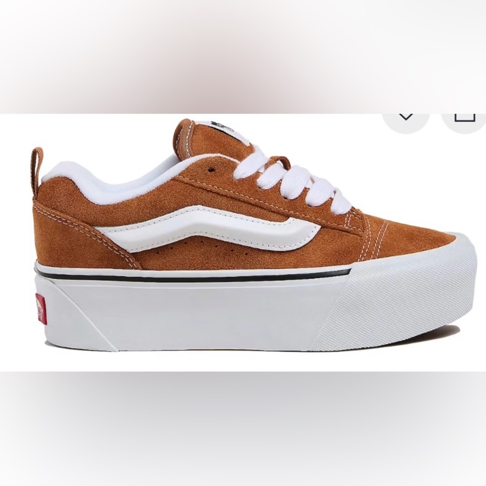 Worn once. Vans White and Brown Sneakers